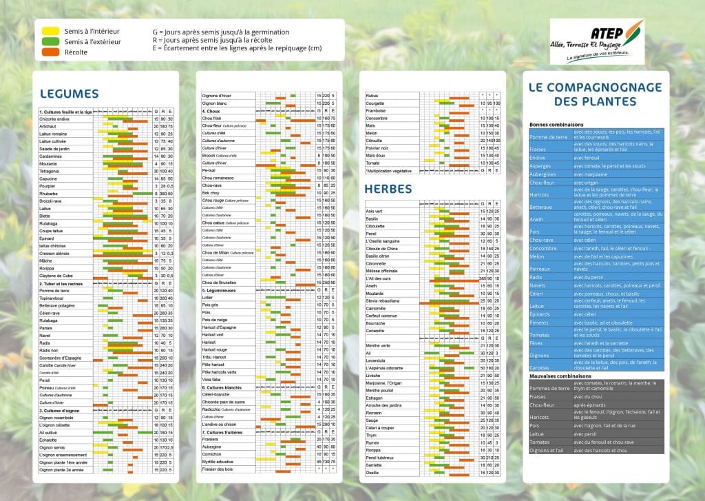 Guide des plantations périodes et calendrier des semis ATEP